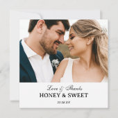 Moderne kalligrafie Eenvoudige aangepaste bruiloft Bedankkaart (Voorkant)