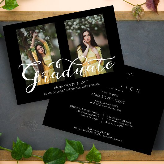 Moderne kalligrafie Eenvoudige afbeelding 2 Afstud Kaart