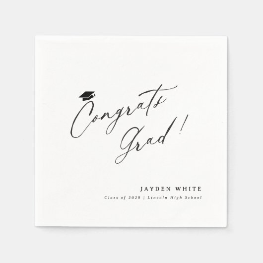 Moderne kalligrafie Eenvoudige felicitaties Afstud Servet (Voorkant)