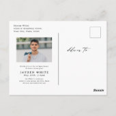 Moderne kalligrafie Eenvoudige foto afstuderen Briefkaart (Achterkant)