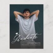 Moderne kalligrafie Eenvoudige foto afstuderen Briefkaart (Voorkant)