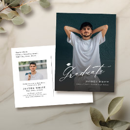 Moderne kalligrafie Eenvoudige foto afstuderen Briefkaart