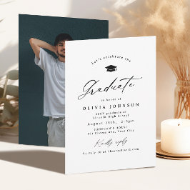 Moderne kalligrafie Eenvoudige foto Afstuderen Kaart
