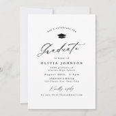 Moderne kalligrafie Eenvoudige foto Afstuderen Kaart (Voorkant)