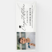 Moderne kalligrafie Eenvoudige foto Graduation Par Spandoek (Verticaal)