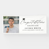 Moderne kalligrafie Eenvoudige foto Graduation Par Spandoek (Horizontaal)