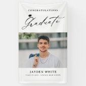 Moderne kalligrafie Eenvoudige foto Graduation Par Spandoek (Verticaal)