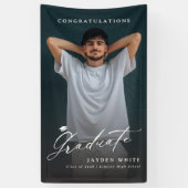 Moderne kalligrafie Eenvoudige foto Graduation Par Spandoek (Verticaal)