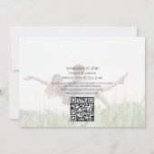 Moderne kalligrafie Eenvoudige foto Trendy QR-code Save The Date (Achterkant)
