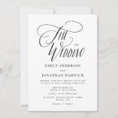 Moderne kalligrafie Eenvoudige huwelijksuitnodigin Kaart (Voorkant)