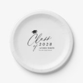 Moderne kalligrafie Eenvoudige klasse van 2025 Afs Papieren Bordje (Voorkant)