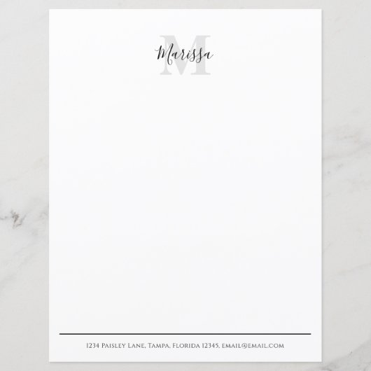 Moderne kalligrafie Eenvoudige monogram Naam Sjabl (Voorkant)