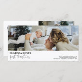 Moderne kalligrafie Eerste kerst fotokaart Aankondiging (Voorkant / Achterkant)