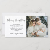 Moderne kalligrafie Eerste kerst fotokaart Aankondiging (Achterkant)