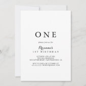 Moderne kalligrafie Eerste verjaardagsfeestje Kaart (Voorkant)