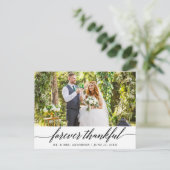 Moderne kalligrafie eeuwig dankbaar bruiloft briefkaart (Staand voorkant)