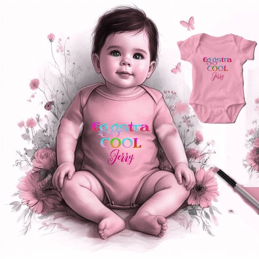 Moderne kalligrafie Ei-extra cool Pasen Extra scha Romper