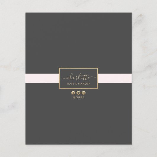 Moderne kalligrafie Elegant Gold Blush Pink & Grey Flyer (Achterkant)