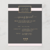 Moderne kalligrafie Elegant Gold Blush Pink & Grey Flyer (Voorkant)