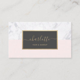 Moderne kalligrafie Elegant Gold Blush Pink & Grey Visitekaartje