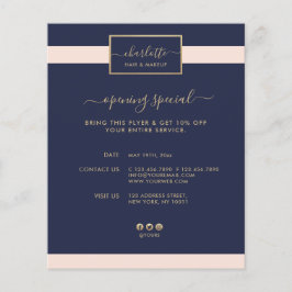 Moderne kalligrafie Elegant Gold Pink & Midnight B Flyer