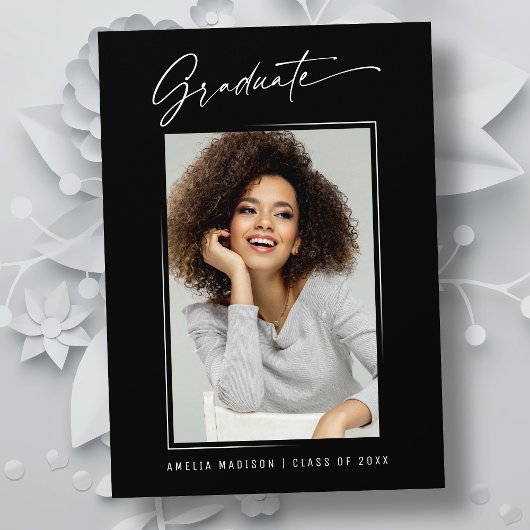 Moderne kalligrafie Elegant Ink Script Afstuderen Aankondiging