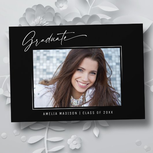 Moderne kalligrafie Elegant Ink Script Afstuderen Aankondiging