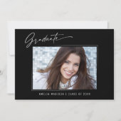 Moderne kalligrafie Elegant Ink Script Afstuderen Aankondiging (Voorkant)