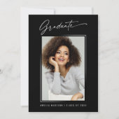 Moderne kalligrafie Elegant Ink Script Afstuderen Aankondiging (Voorkant)