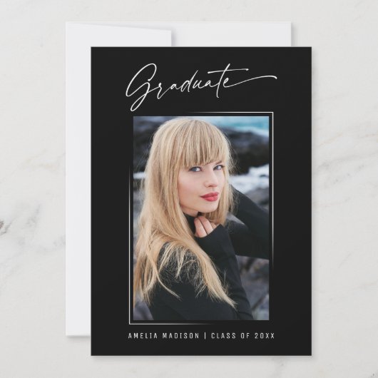 Moderne kalligrafie Elegant inkt Script 4 Foto Afs Aankondiging (Voorkant)