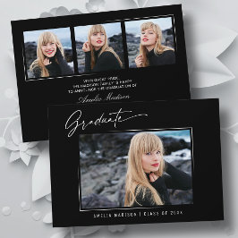 Moderne kalligrafie Elegant inktschrift 4 foto gra Aankondiging