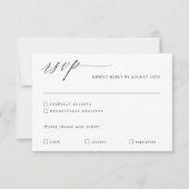 Moderne kalligrafie Elegant Wedding Romantic RSVP Kaartje (Voorkant)