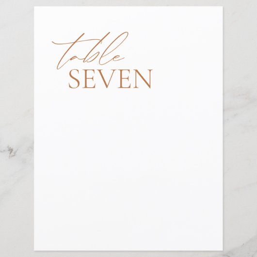 Moderne kalligrafie Elegant Wedding Table Number (Achterkant)