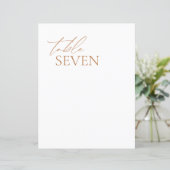 Moderne kalligrafie Elegant Wedding Table Number (Staand voorkant)