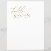 Moderne kalligrafie Elegant Wedding Table Number (Voorkant)