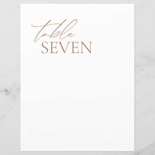 Moderne kalligrafie Elegant Wedding Table Number (Voorkant)