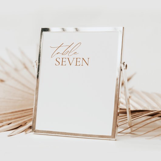 Moderne kalligrafie Elegant Wedding Table Number