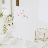 Moderne kalligrafie Elegant Wedding Table Number Reclamebord Met Voetstuk