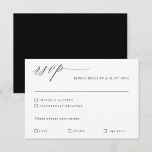Moderne kalligrafie Elegante bruiloft Romantisch RSVP Kaartje