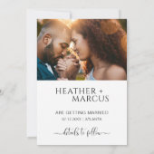 Moderne kalligrafie Elegante foto Save the Date Kaart (Achterkant)