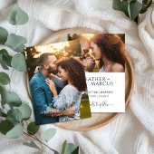Moderne kalligrafie Elegante foto Save the Date Kaart