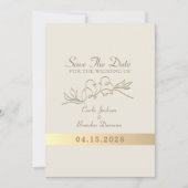 Moderne kalligrafie Elegante gouden bruiloft Save The Date (Voorkant)