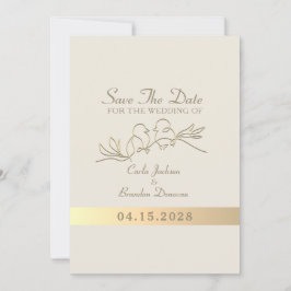 Moderne kalligrafie Elegante gouden bruiloft Save The Date