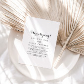 Moderne kalligrafie Elopement Reception Kaart