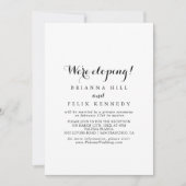 Moderne kalligrafie Elopement Reception Kaart (Voorkant)