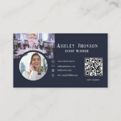 Moderne kalligrafie Event Planner Designer Visitekaartje (Achterkant)