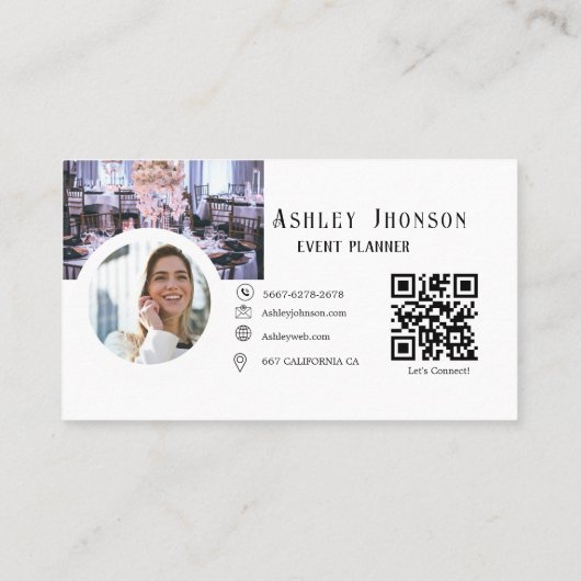 Moderne Kalligrafie Event Planner Visitekaartje (Achterkant)