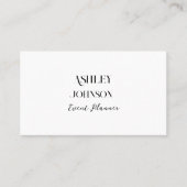 Moderne Kalligrafie Event Planner Visitekaartje (Voorkant)