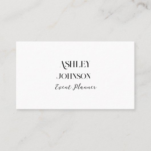 Moderne Kalligrafie Event Planner Visitekaartje (Voorkant)