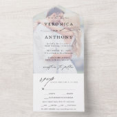 Moderne kalligrafie Faded foto-bruiloft All In One Uitnodiging (Binnen)